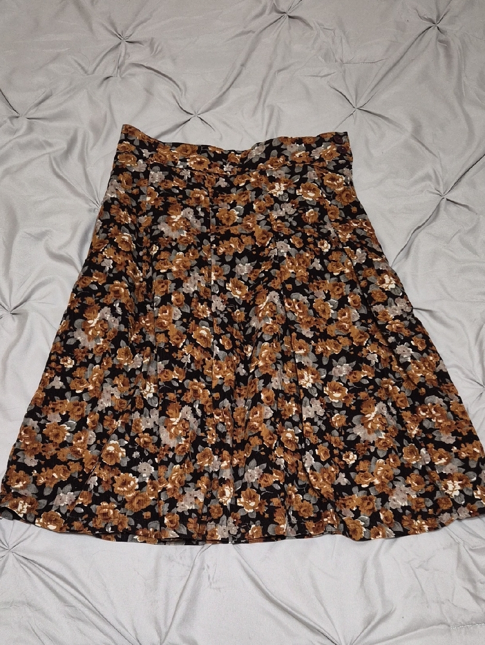 Women's Floral Circle Skirt in Black and Brown